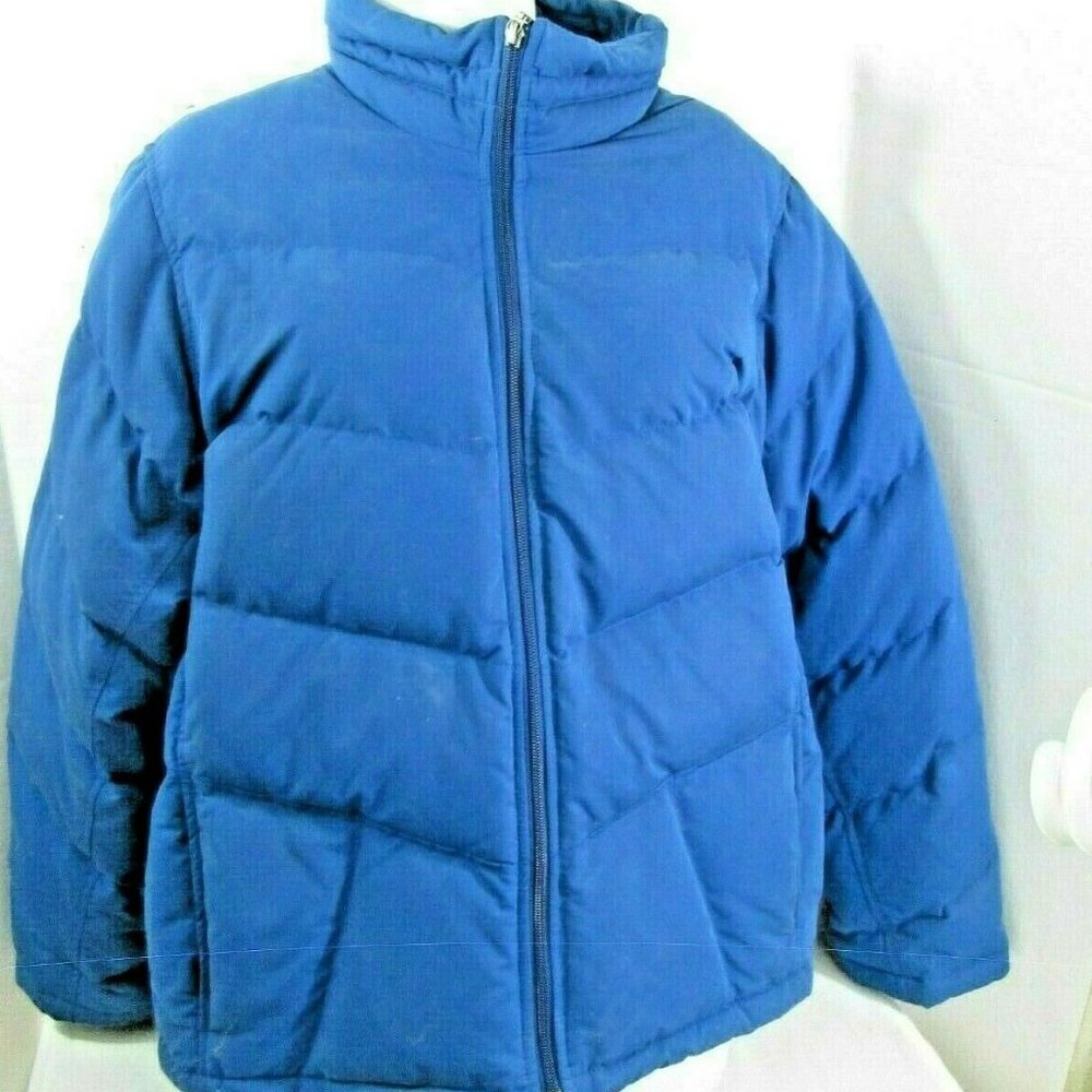 Eddie Bauer Down Jacket Puffer Coat Large Blue  Polyester Fill